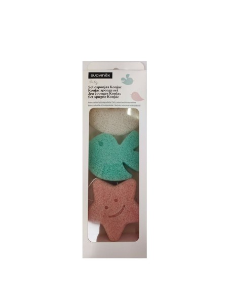Suavinex - Spugna Konjac Set di 3