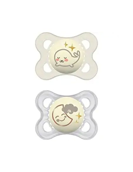 MAM - Original Night 2-6m Silicone Confezione Doppia  Neutro