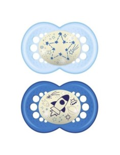MAM - Original Night 6+ Silicone Confezione Doppia Maschio