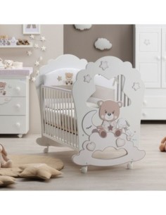 Azzurra Design - Lettino Bonne Nuit Oblò Bianco-Avana - Spedizione Gratuita