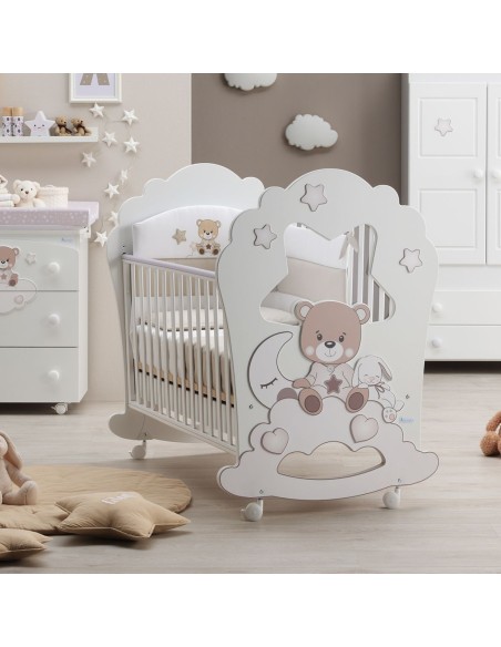 Azzurra Design - Lettino Bonne Nuit Oblò Bianco-Avana - Spedizione Gratuita