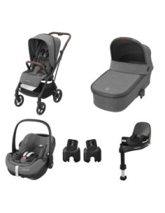 Maxi Cosi - Trio Leona2 + Navicella Oria + Seggiolino Auto Pebble360 Pro + Base FF360Pro + Adattatori Seggiolino 2
