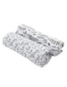 Bebe Au Lait - Set Due Teli Swaddle In Mussola Classic Just Be+Leaves