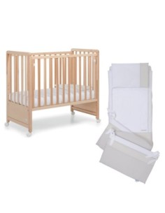 Foppapedretti - lettino Pikkoletto naturale, materasso e completo piumone Beige