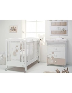 Foppapedretti - cameretta DolceCuore 500 bianco, bagnetto fasciatoio e completo piumone + materasso Jolly Plus Italbaby OMAGGIO 2
