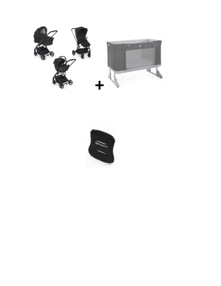 Bundle Trio TicToc Ebony + Chicco Next2me Forever Moon Grey + Antiabbandono Babyguard OMAGGIO