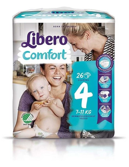 Libero - Pannolini Comfort Taglia 4 7-11KG 26 Pezzi