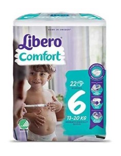 Libero - Pannolini Comfort Taglia 6 13-20KG 22 Pezzi