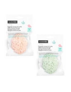 Suavinex - Spugna Con Aroma Al Latte Rosa E Blu