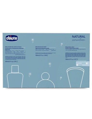 Chicco - Baby Cosmetic Set Natural Sensation Bagnoshampoo Cremacorpo Profumo