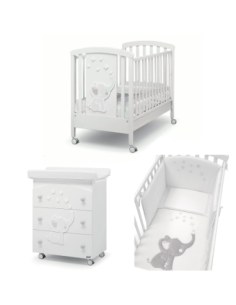 Erbesi - Set Lettino Elly + Bagnetto + Piumone - Spedizione Gratuita