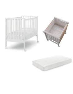 Erbesi - Set Lettino + Materasso Culla 76x60x80 + Piumone Giraffe Evolution - Spedizione Gratuita