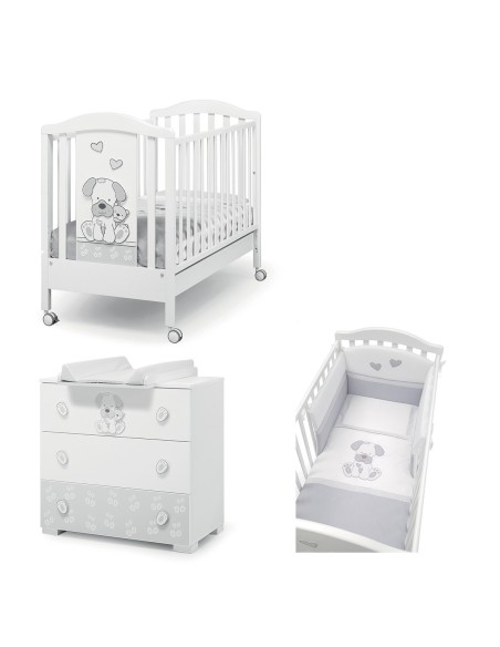 Erbesi - Set Lettino Jack + Comò + Piumone - Spedizione Gratuita