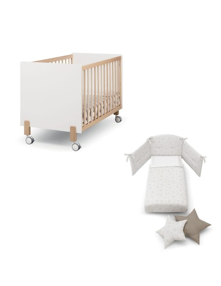 Erbesi - Set Lettino Little + Piumone Con Cuscini A Stella - Spedizione Gratuita