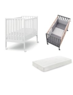 Erbesi - Set Lettino Evolution + Materasso Culla 76x60x80 + Piumone Orsetti - Spedizione Gratuita