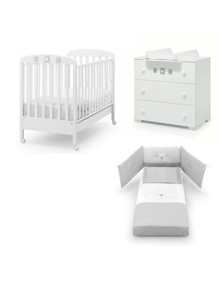 Erbesi - Set Lettino Molly + Comò + Piumone - Spedizione Gratuita