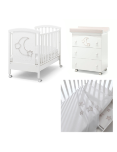 Erbesi - Set Lettino Moon + Bagnetto + Piumone - Spedizione Gratuita