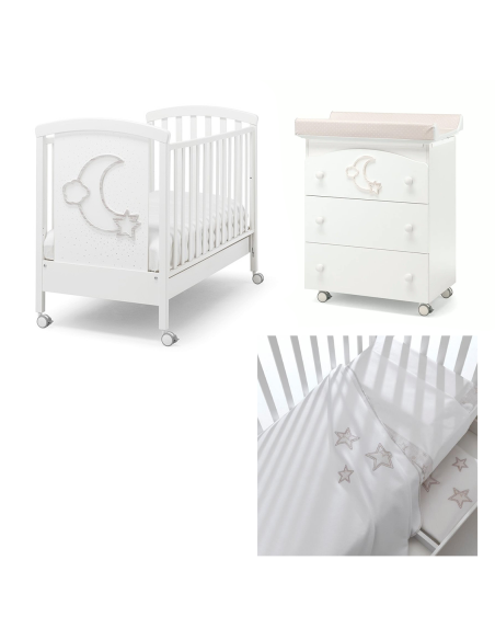 Erbesi - Set Lettino Moon + Bagnetto + Piumone - Spedizione Gratuita