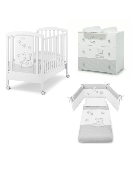 Erbesi - Set Lettino Stella + Comò + Piumone - Spedizione Gratuita