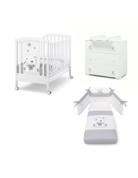Erbesi - Set Lettino Tato + Comò + Piumone - Spedizione Gratuita