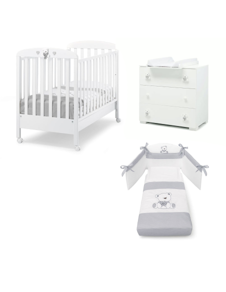 Erbesi - Set Lettino Tatino + Comò + Piumone - Spedizione Gratuita