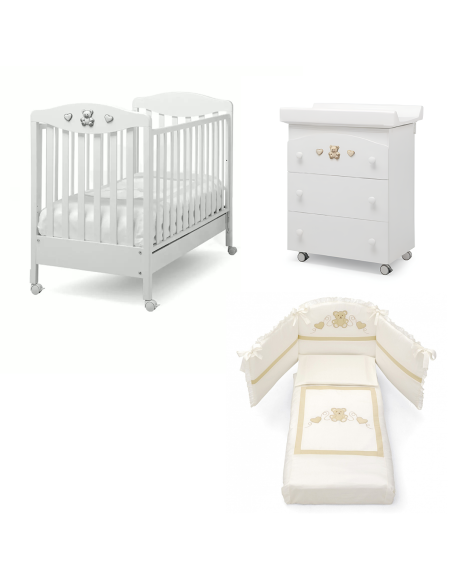 Erbesi - Set Lettino Tippy Jolie + Bagnetto + Piumone - Spedizione Gratuita
