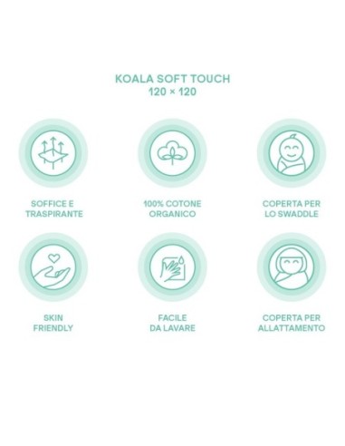 Koala Babycare - Mussole neonato 120x120 Koala Soft Touch
