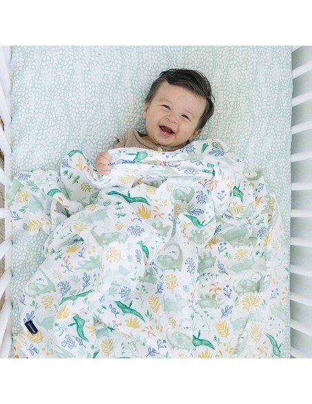 Bebe Au Lait - Set 2 Teli Swaddle In Mussola Classi Dino Roar+Upscale