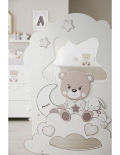 Erbesi Rivestimento Tessile Stelline Grigio Per Culletta Ninna - Amodio mySweetie