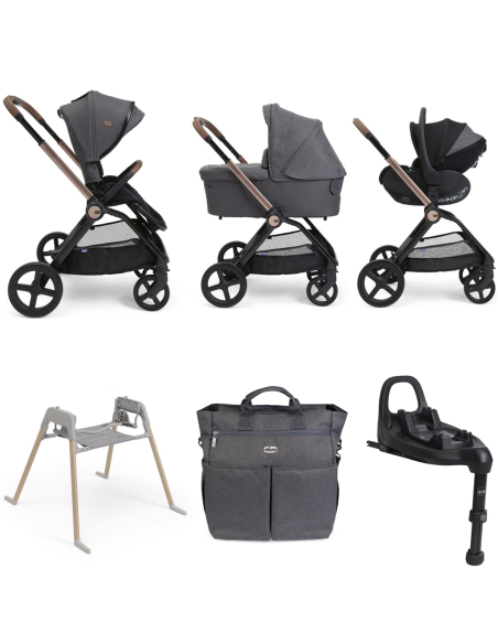 Chicco - Promo Trio Mysa Flexi Con First Seat Recline + Borsa Genitore + Stand Lullaglide + Base Full 360 i-Size