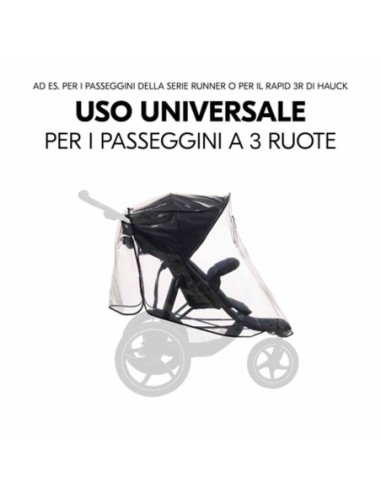 Hauck - Parapioggia Passeggino A Tre Ruote