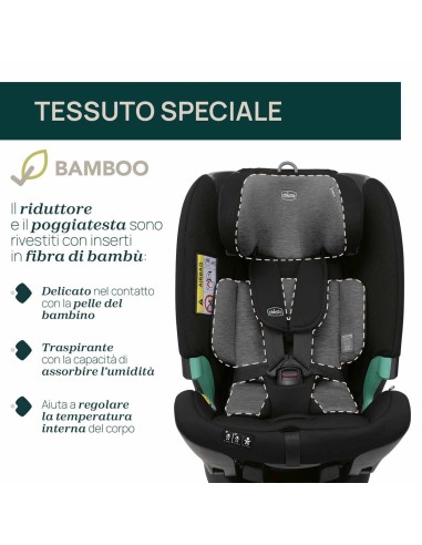 Chicco - Seggiolino Auto FullSeat 360 i-Size con base (61-150 cm) Black Satin - Spedizione Gratuita