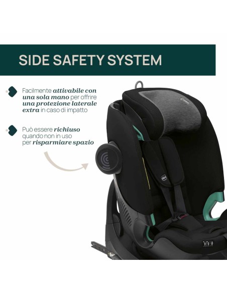 Chicco - Seggiolino Auto FullSeat 360 i-Size con base (61-150 cm) Black Satin - Spedizione Gratuita