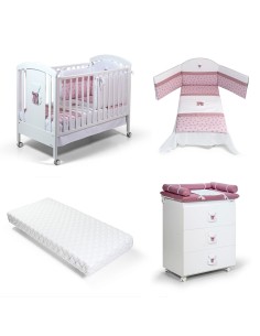 Bebex - Kit Cameretta Dodò Lettino + Materasso + Bagnetto + Piumone - Spedizione Gratuita