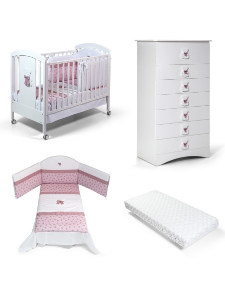 Bebex - Kit Cameretta Dodò Con Lettino, Settimanale, Piumone, Materasso - Spedizione Gratuita