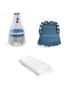 Bebex - Kit Lettino Marilyn Plus Con Materasso Componibile, Kit Tessile e Velo - Spedizione Gratuita