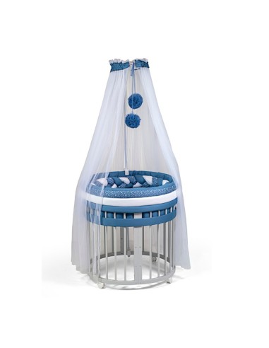 Bebex - Kit Lettino Marilyn Plus Con Bagnetto, Kit Tessile, Materasso Componibile, Velo - Spedizione Gratuita