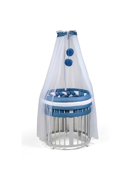 Bebex - Kit Lettino Marilyn Plus Con Bagnetto, Kit Tessile, Materasso Componibile, Velo - Spedizione Gratuita