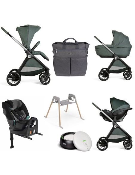 Chicco - Trio Bellagio Gran Comfort Con Kory Plus +Seggiolino Auto FullSeat 360 i-Size con base E Baby Monitor OMAGGIO