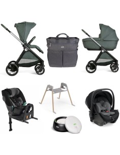 Chicco - Trio Bellagio Gran Comfort Con First Seat Recline + Seggiolino Auto FullSeat 360 i-Size con base E Baby Monitor OMAGGIO