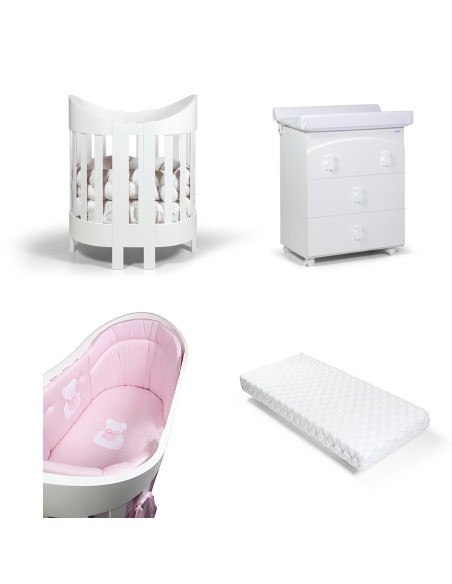 Bebex - Kit Lettino Meggie Con Bagnetto, Piumone e Materasso - Spedizione Gratui