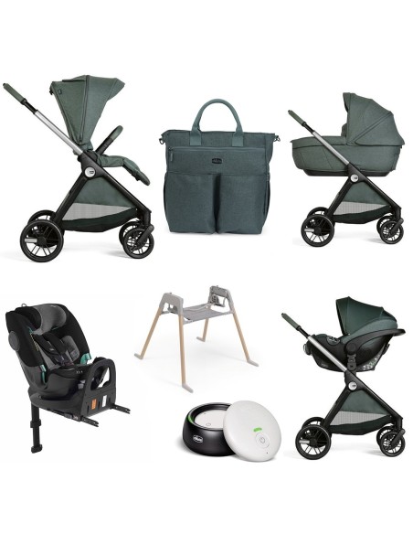 Chicco - Trio Bellagio2 Gran Comfort Con Kory Plus +Seggiolino Auto FullSeat 360 i-Size con base E Baby Monitor OMAGGIO