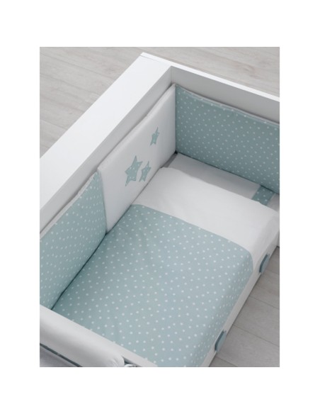 Erbesi - Set Easy Letto + Materasso + Piumone - Bianco Verde - Spedizione Gratuita