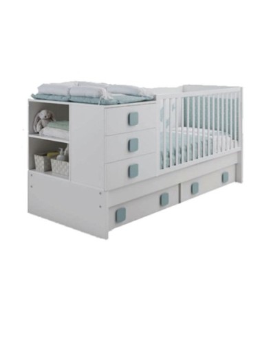 Erbesi - Set Easy Letto + Materasso + Piumone - Bianco Verde - Spedizione Gratuita