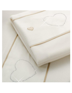 Erbesi - Coperta Pile Bianco Cuori