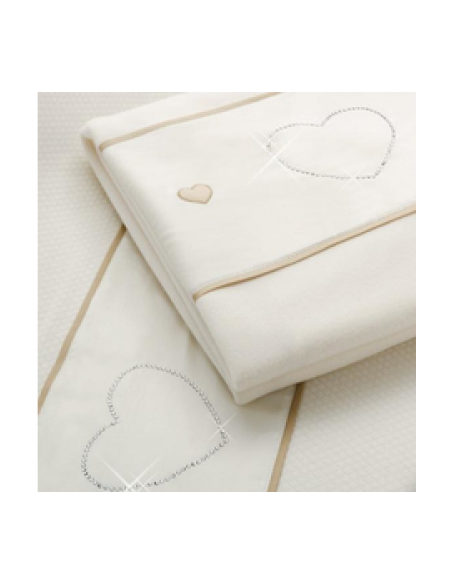 Erbesi - Coperta Pile Bianco Cuori