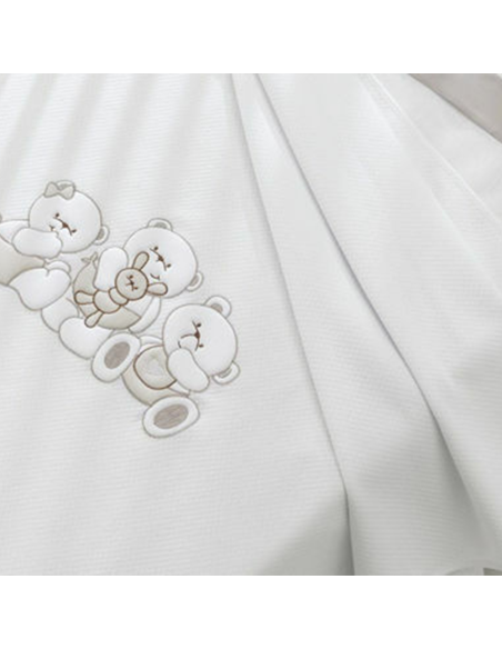 Erbesi - Coperta Piquet Bianco Mirtillo