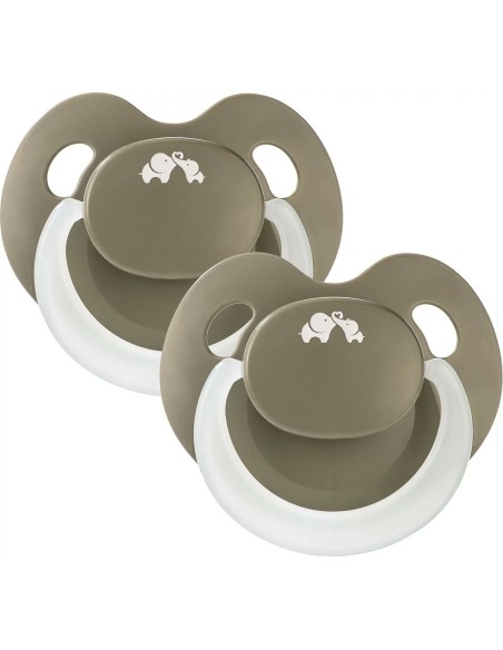 Bebeconfort - 2 Ciucci Eco Physio Air in silicone fosforico 0m+ Dark Green