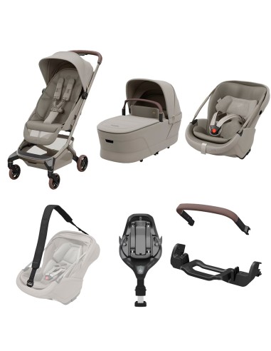 Maxi Cosi - Trio Fame Cabin + Ovetto Coral Slide Pro, Adattatori Porte Enfant, Tracolla Con Base Slide Pro e Corrimano OMAGGIO