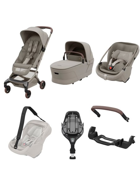 Maxi Cosi - Trio Fame Cabin + Ovetto Coral Slide Pro, Adattatori Porte Enfant, Tracolla Con Base Slide Pro e Corrimano OMAGGIO